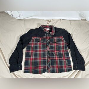 Denim & Supply Ralph Lauren Women Medium Top Lace Plaid Western Shirt Button Up